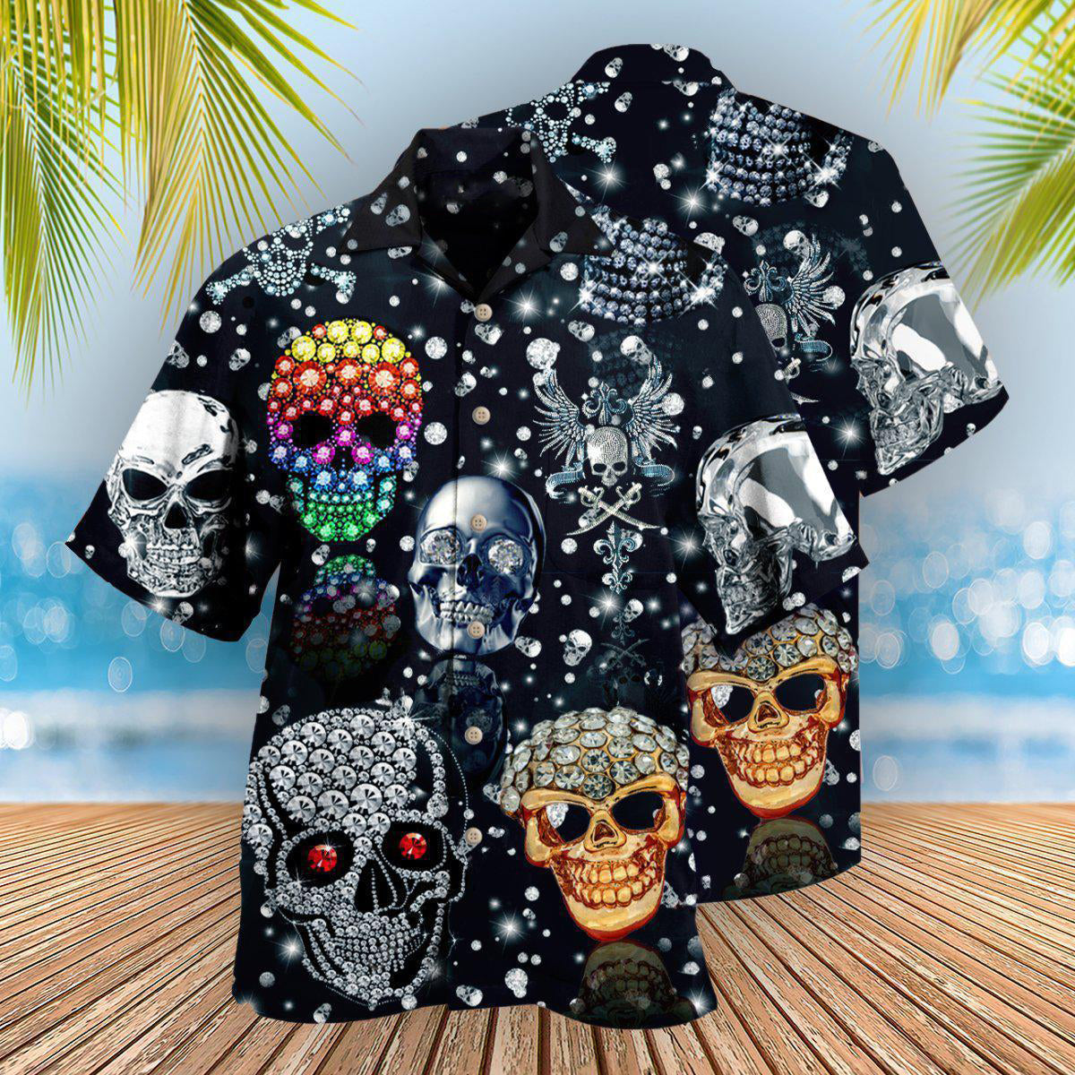 Skull Shiny Diamond - Hawaiian Shirt - Reefox