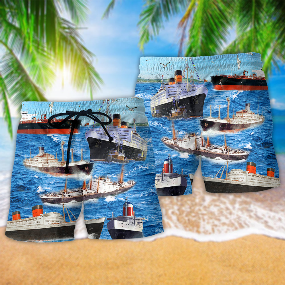 Ship Love Ocean And Sky - Beach Short Reefox - Owls Matrix LTD