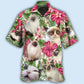 Cat Tropical Floral Lovely Siamese Cat - Hawaiian Shirt - Reefox