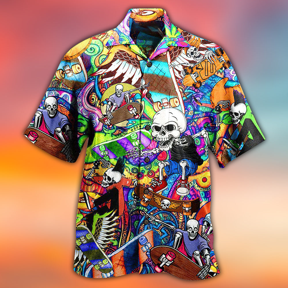 Skull Amazing Skateboarding - Hawaiian Shirt - Reefox