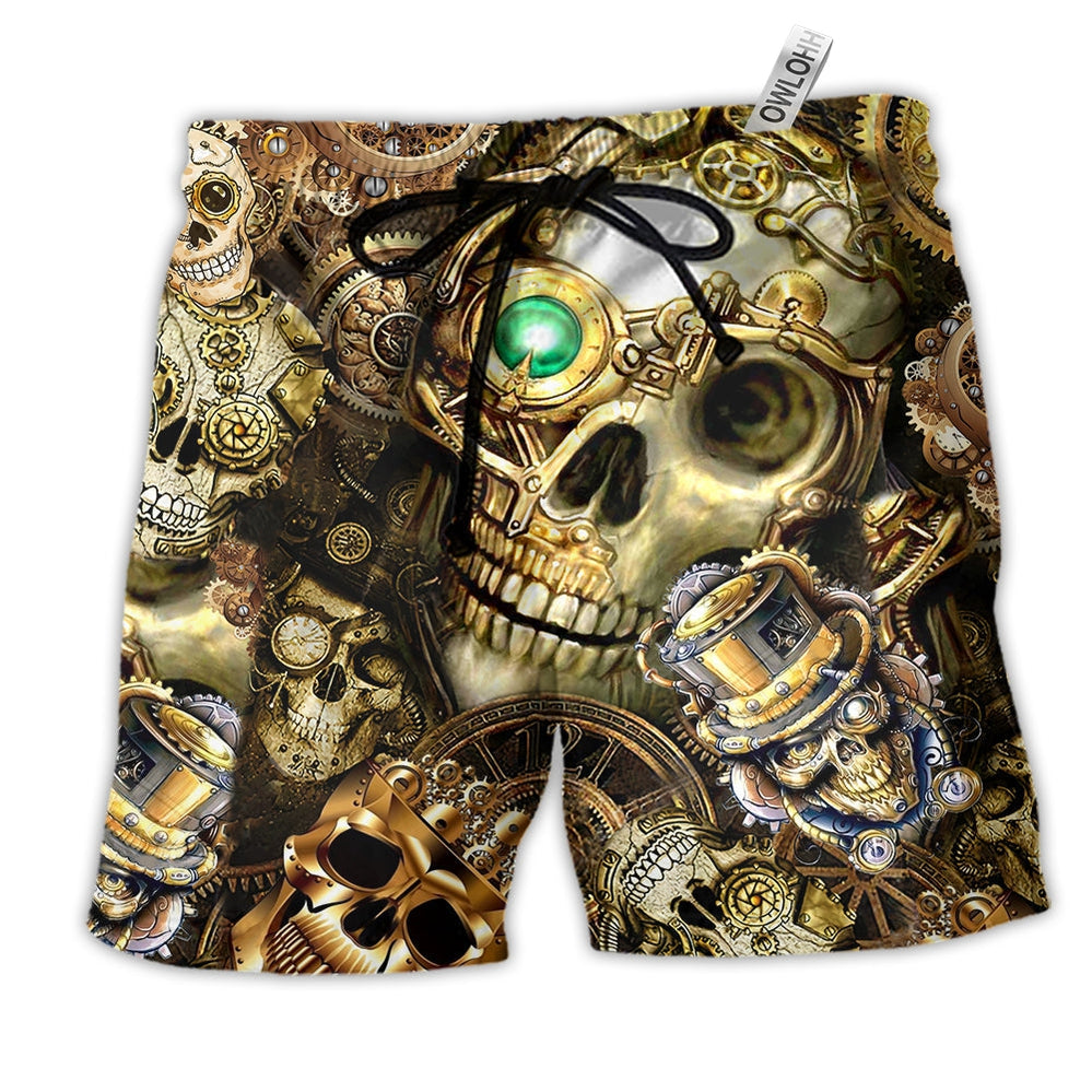 Beach Short / Adults / S Skull Amazing Steampunk Vintage - Beach Short Reefox - Owls Matrix LTD