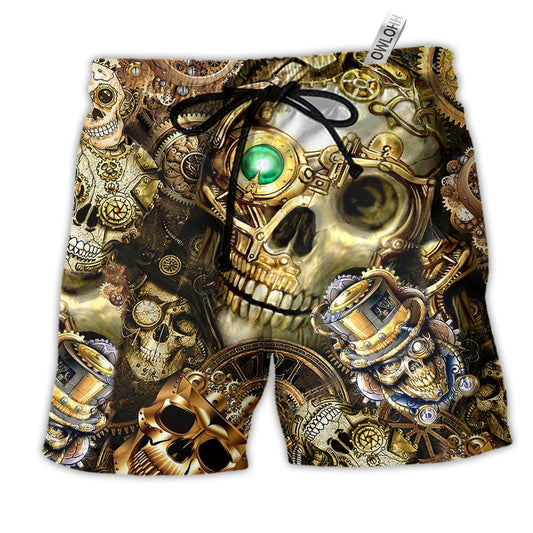 Beach Short / Adults / S Skull Amazing Steampunk Vintage - Beach Short Reefox - Owls Matrix LTD