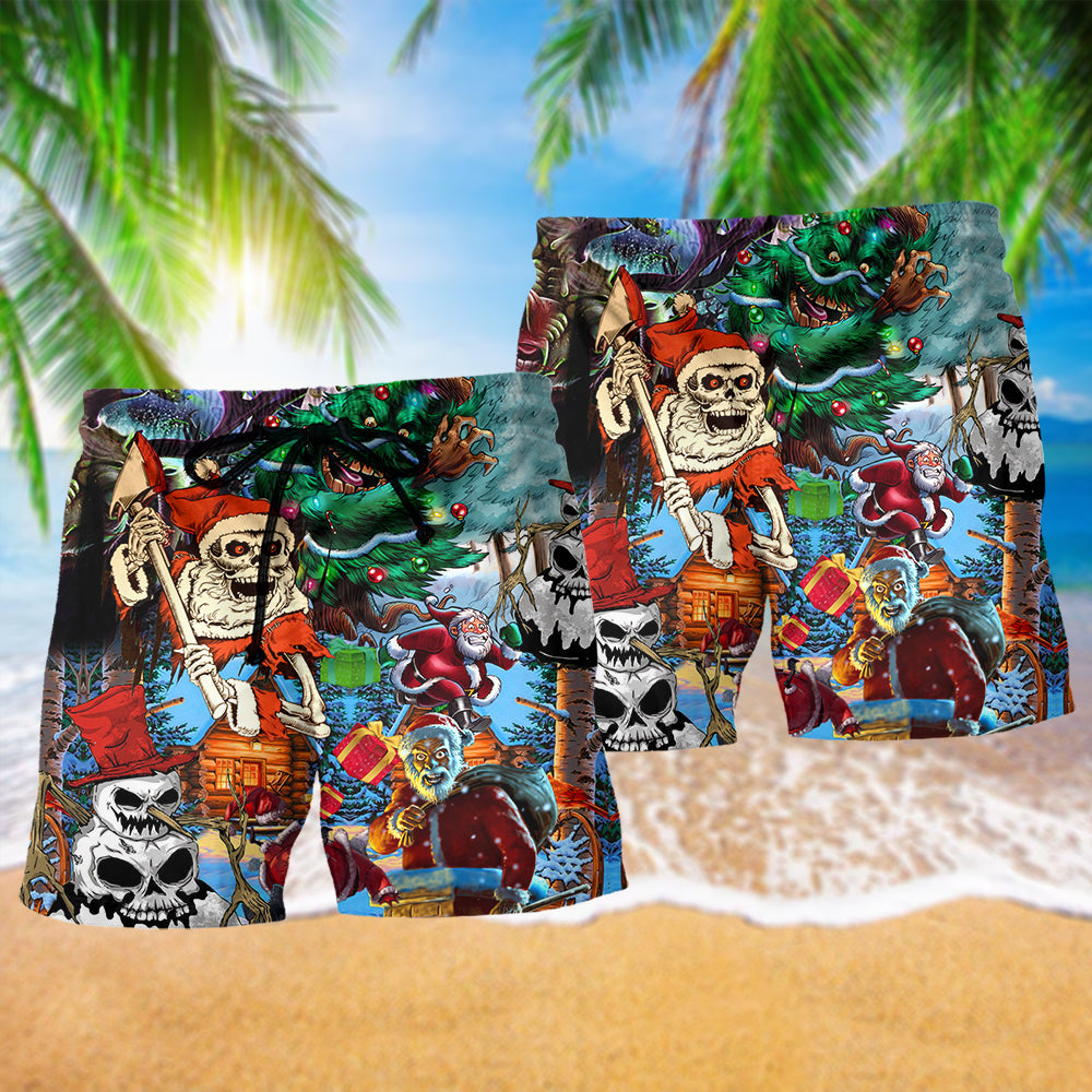 Skull And Christmas Scary - Beach Short Reefox - Owls Matrix LTD