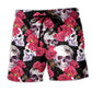 Beach Short / Adults / S Skull And Roses Floral - Beach Short Reefox - Owls Matrix LTD