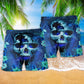 Skull Blue Hello Summer Cool - Beach Short Reefox - Owls Matrix LTD