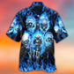 Skull Blue Skull Angry Style - Hawaiian Shirt - Reefox