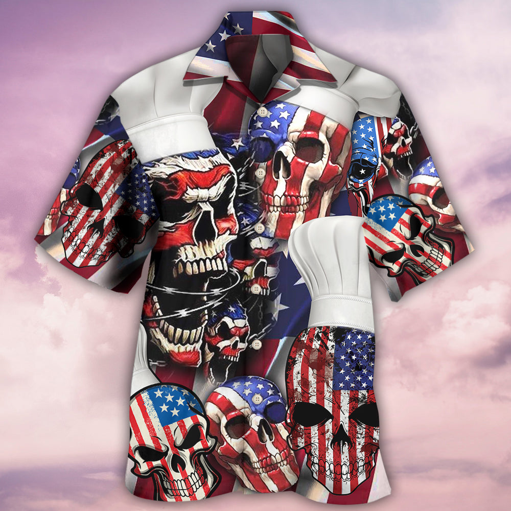 Skull Chef America Independence Day - Hawaiian Shirt - Reefox