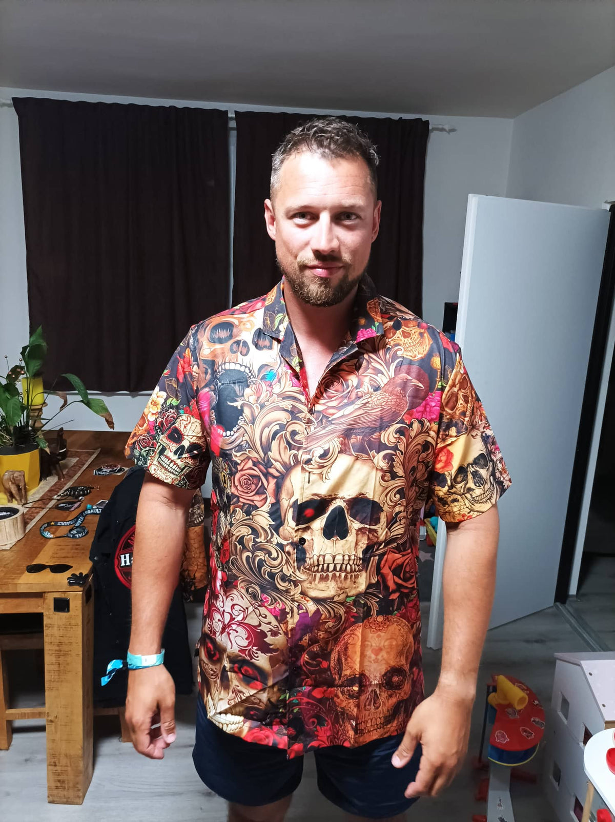 Skull Day Of The Dead Floral - Hawaiian Shirt - Reefox