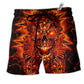 Beach Short / Adults / S Skull Fire Love Red Smile Fire - Beach Short Reefox - Owls Matrix LTD
