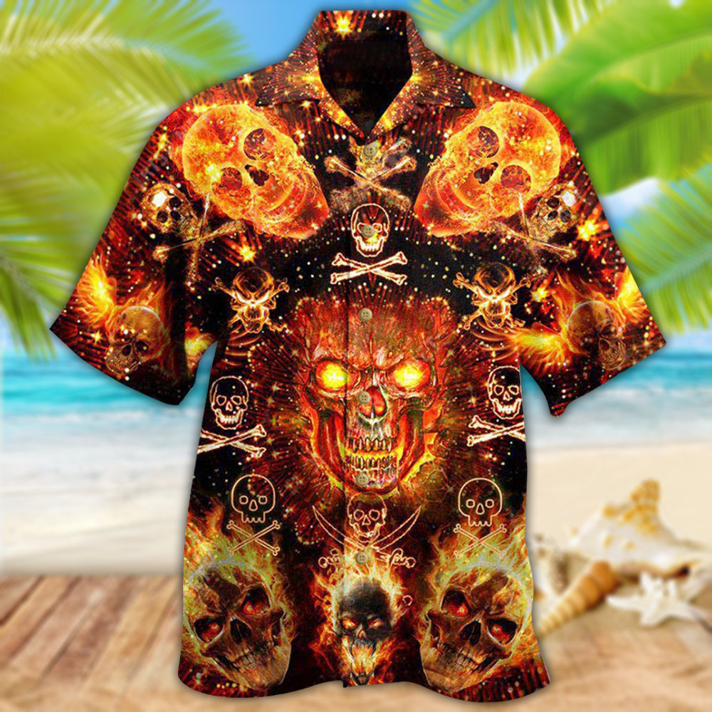 Skull Flaming - Hawaiian Shirt - Reefox