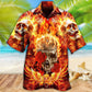 Skull Flaming Rose - Hawaiian Shirt - Reefox