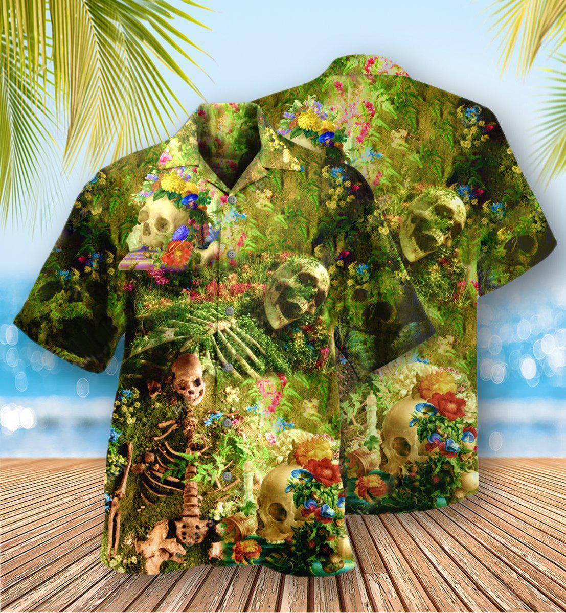 Skull Flower Skeleton Forever - Hawaiian Shirt - Reefox