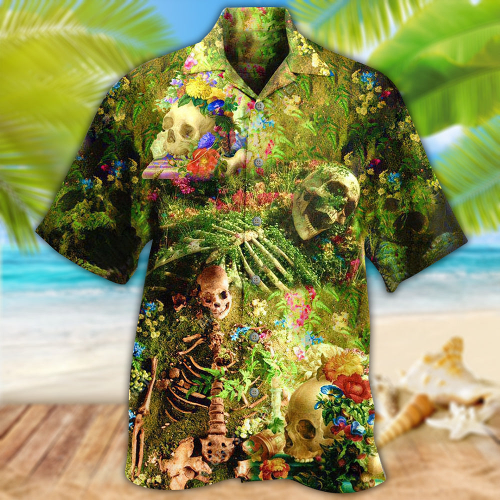 Skull Flower Skeleton Forever - Hawaiian Shirt - Reefox