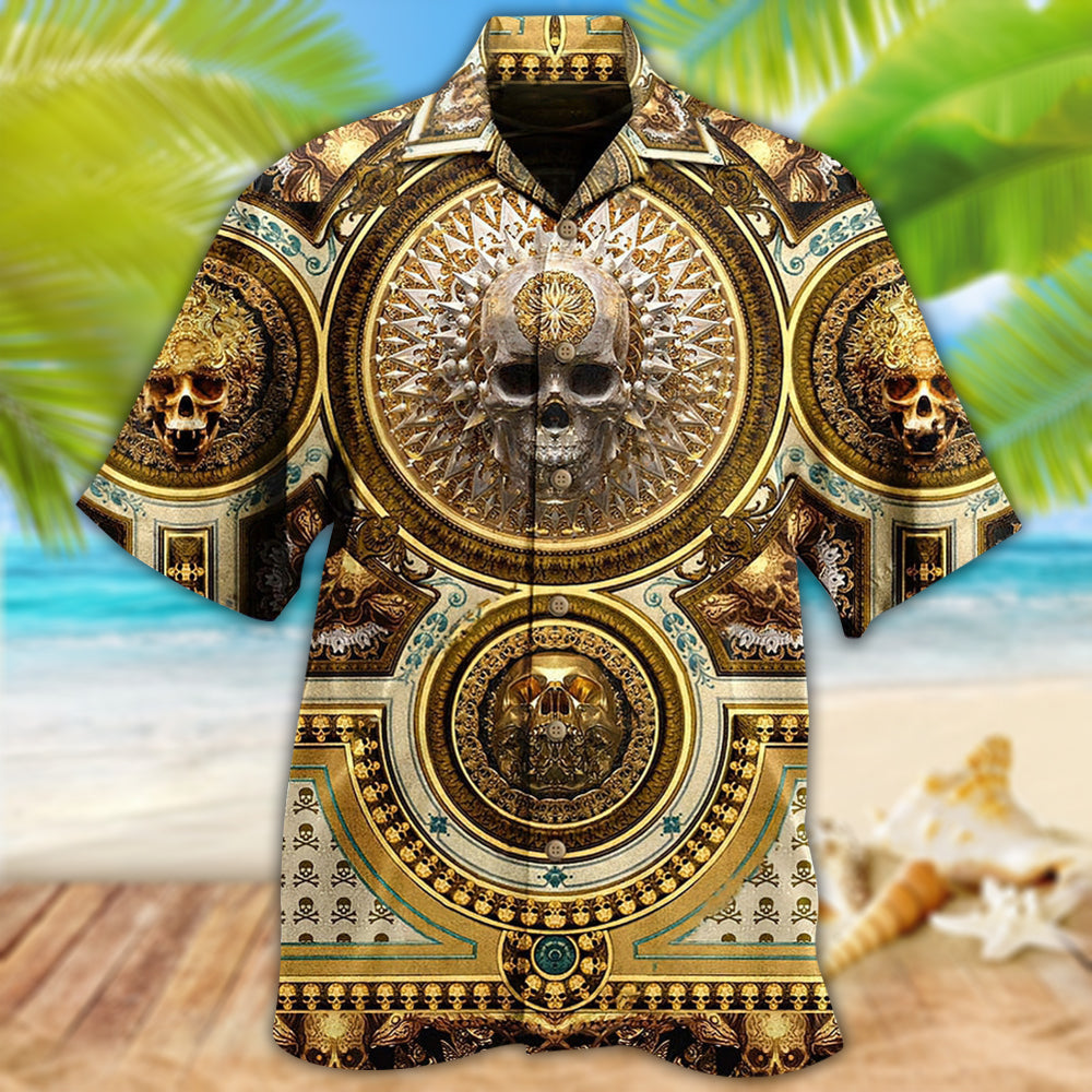 Skull Gold Luxury Style - Hawaiian Shirt - Reefox