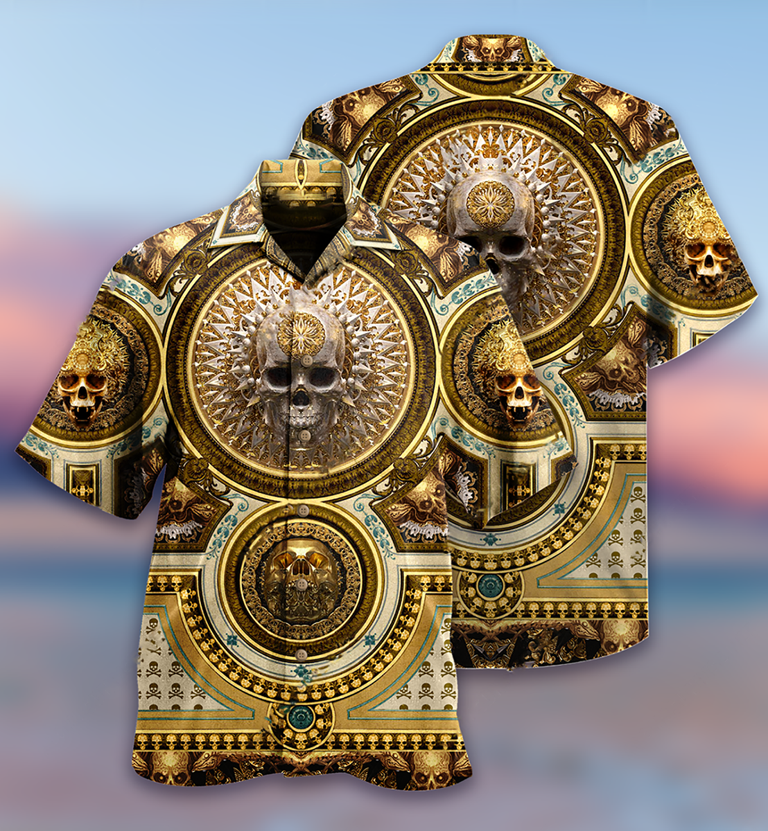 Skull Gold Luxury Style - Hawaiian Shirt - Reefox