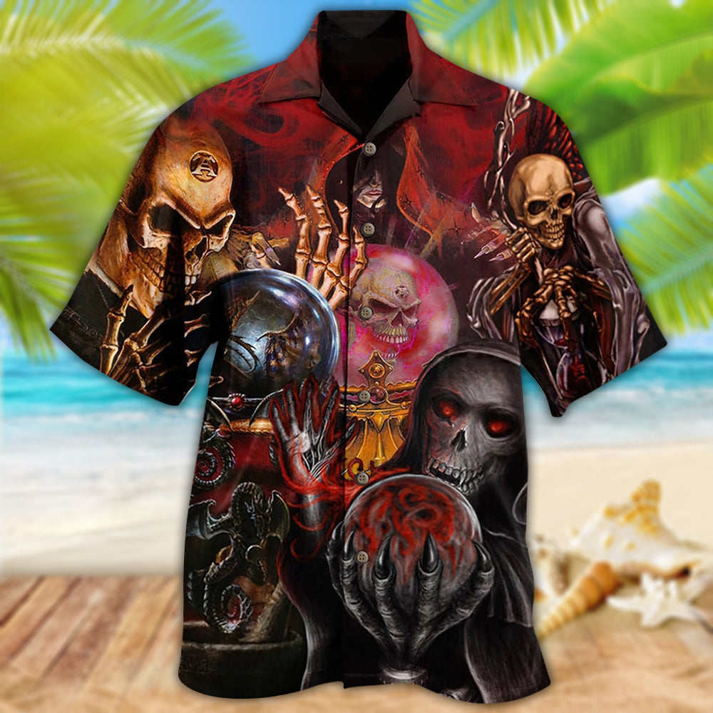 Skull Hello Darkness - Hawaiian Shirt - Reefox