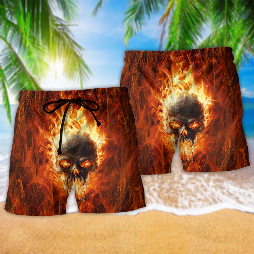 Skull Hot As Hell Psycho As Well - Beach Short Reefox - Owls Matrix LTD