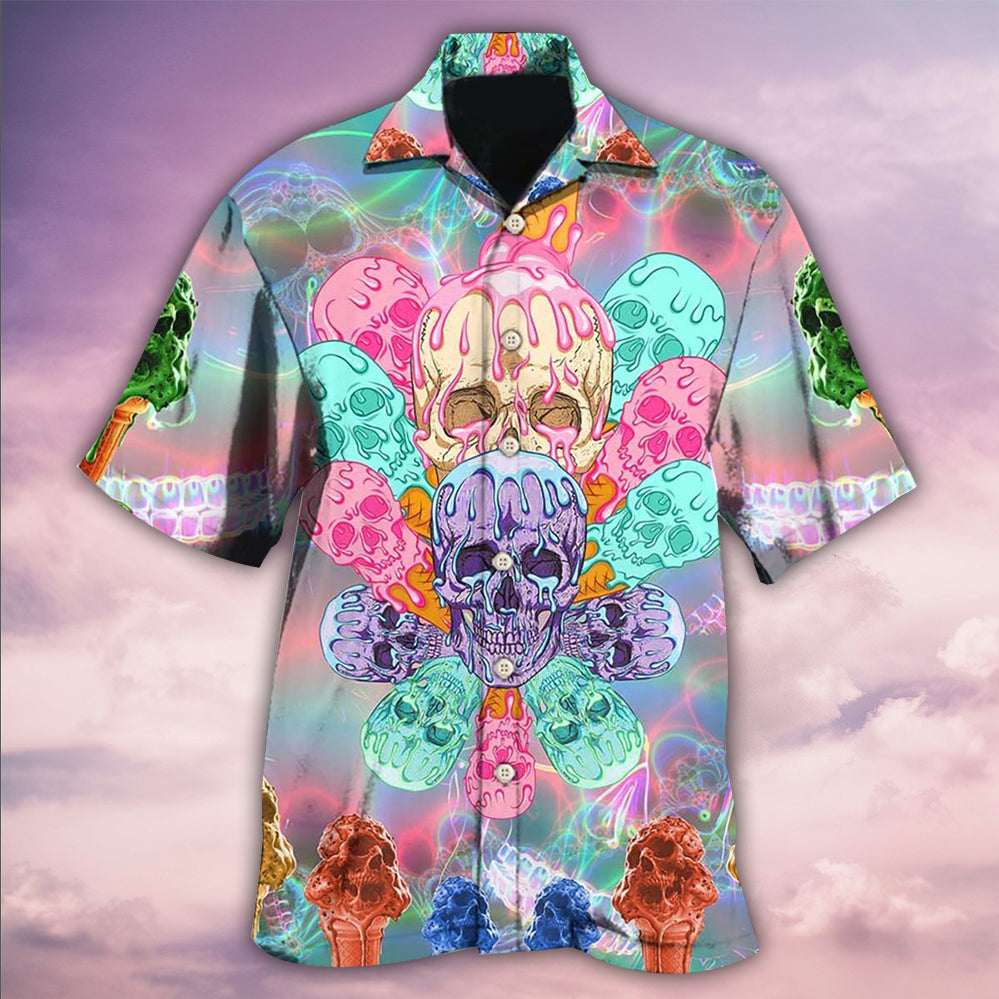 Skull Ice Cream Cooling - Hawaiian Shirt - Reefox