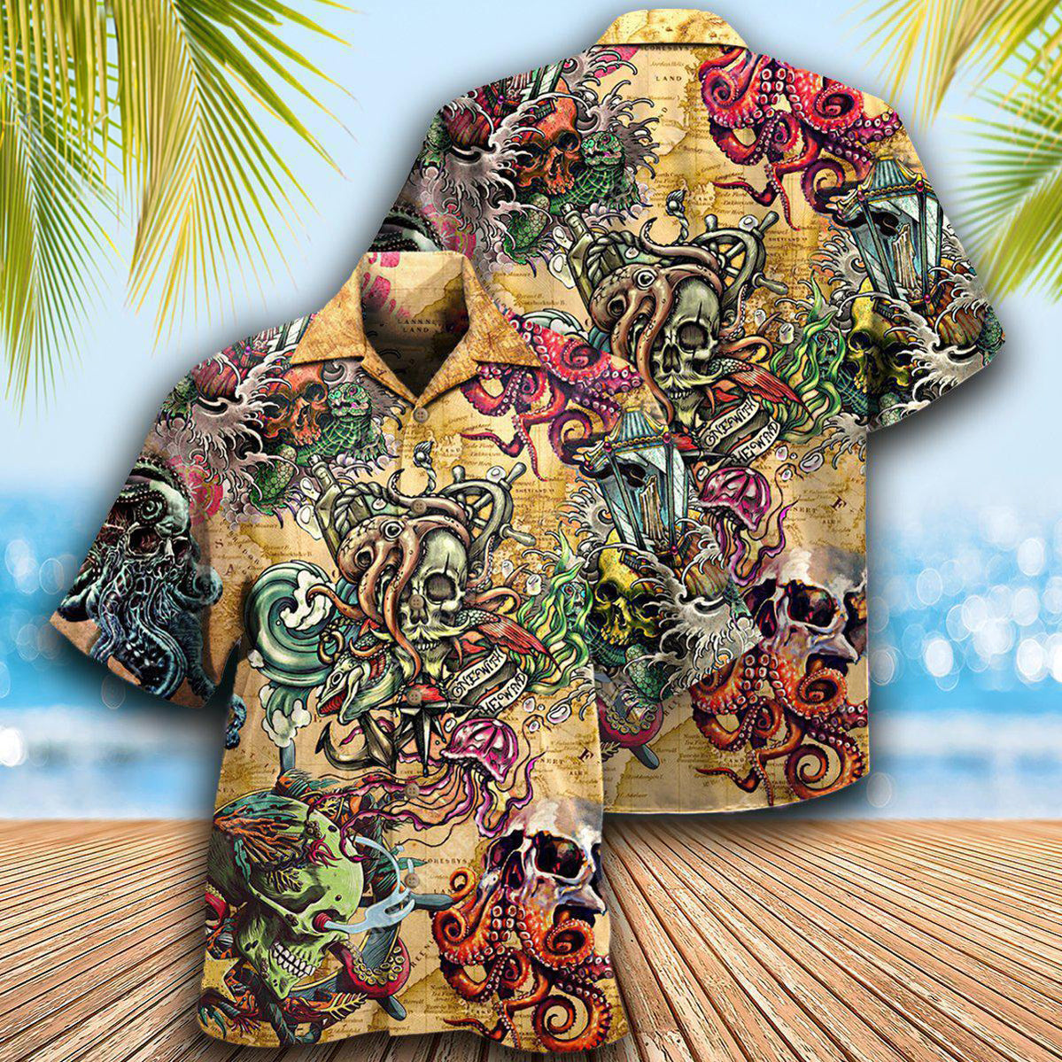 Skull Into The Sea Vintage Classic - Hawaiian Shirt - Reefox