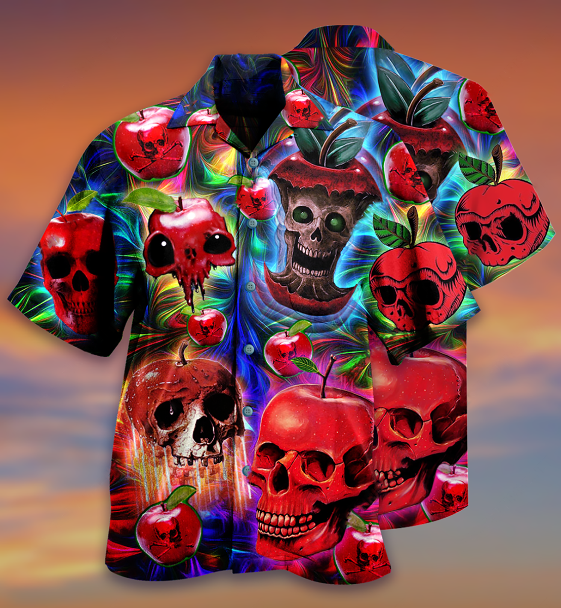 Skull Love Apple - Hawaiian Shirt - Reefox