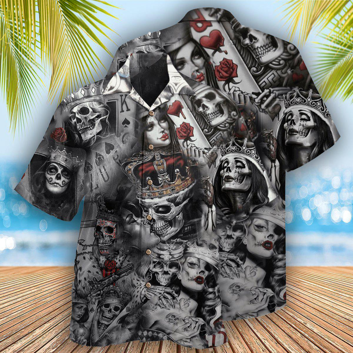 Skull Love Is Blind Poker - Hawaiian Shirt - Reefox