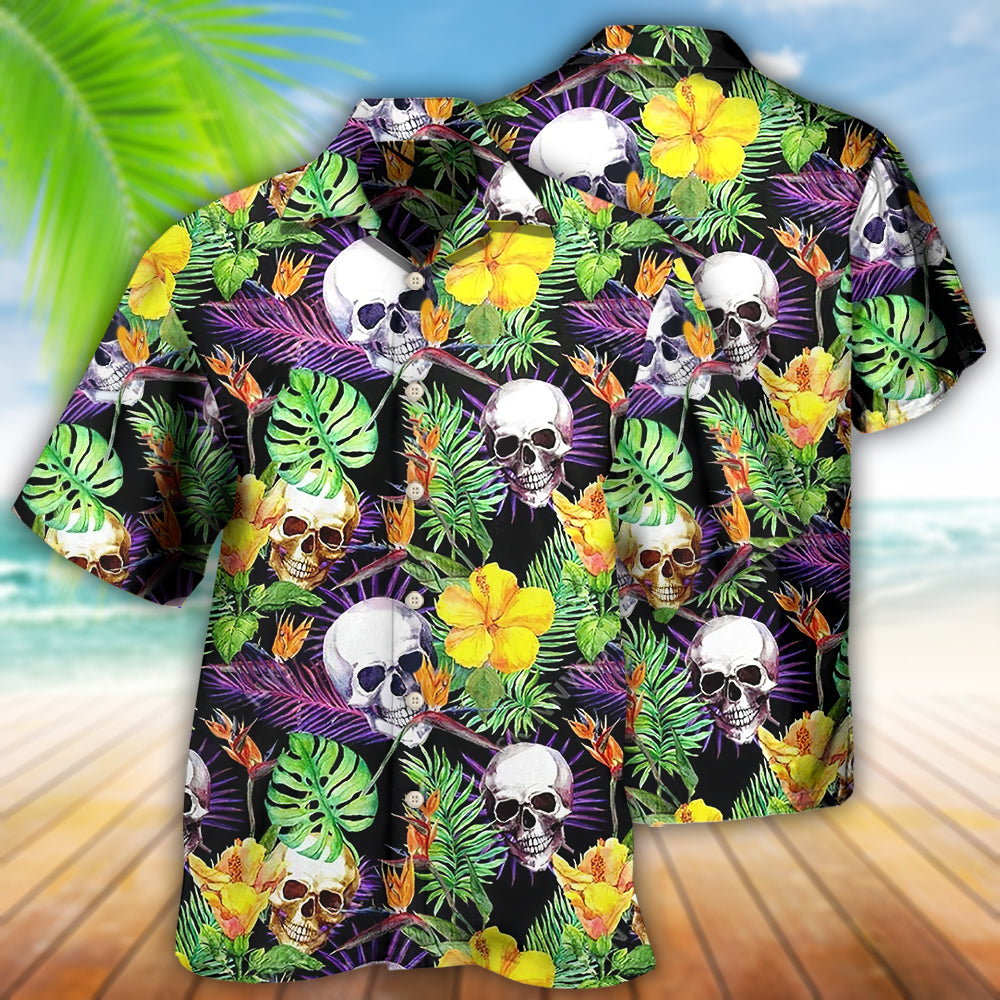 Skull Love Life Happy - Hawaiian Shirt - Reefox