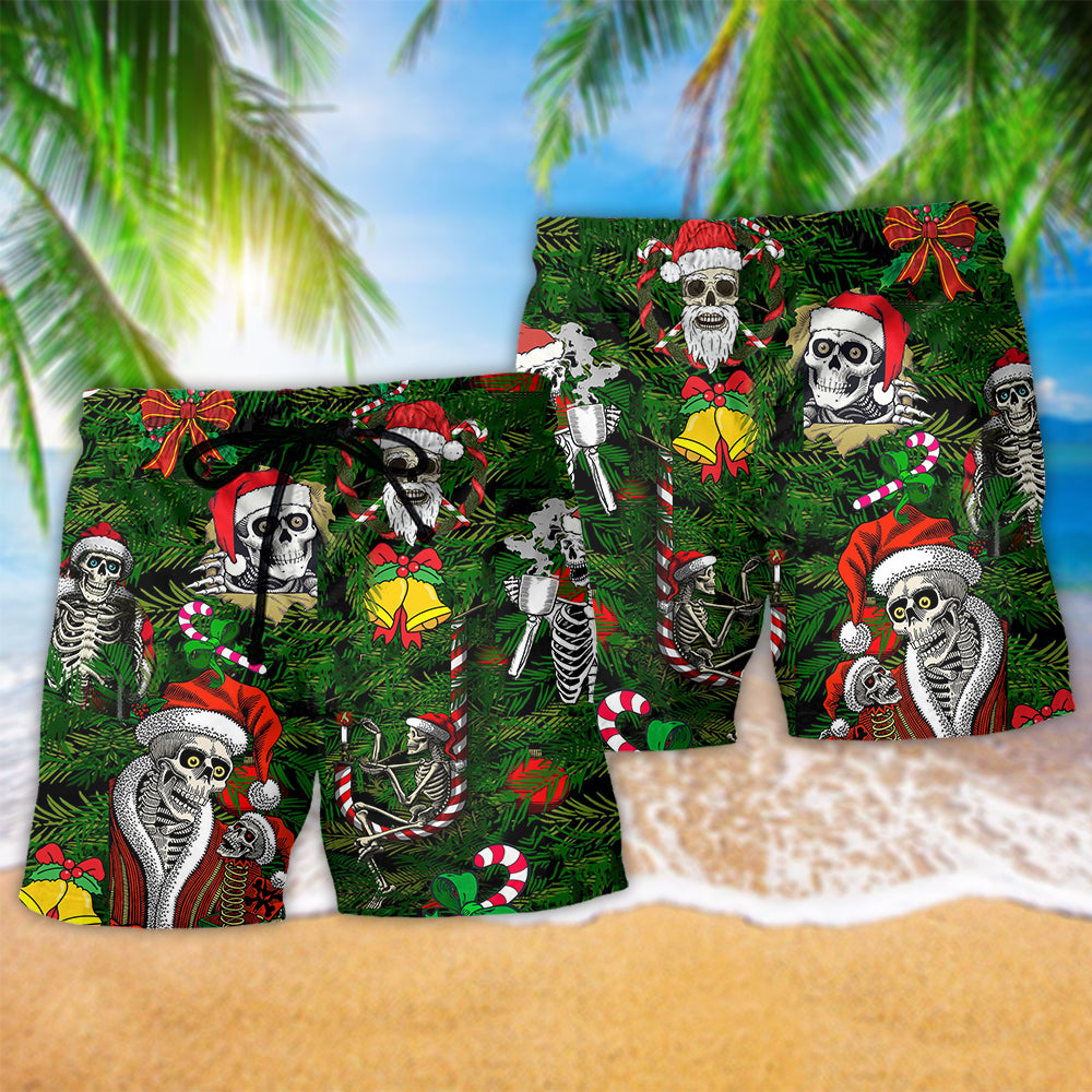 Skull Merry Xmas Happy - Beach Short Reefox - Owls Matrix LTD