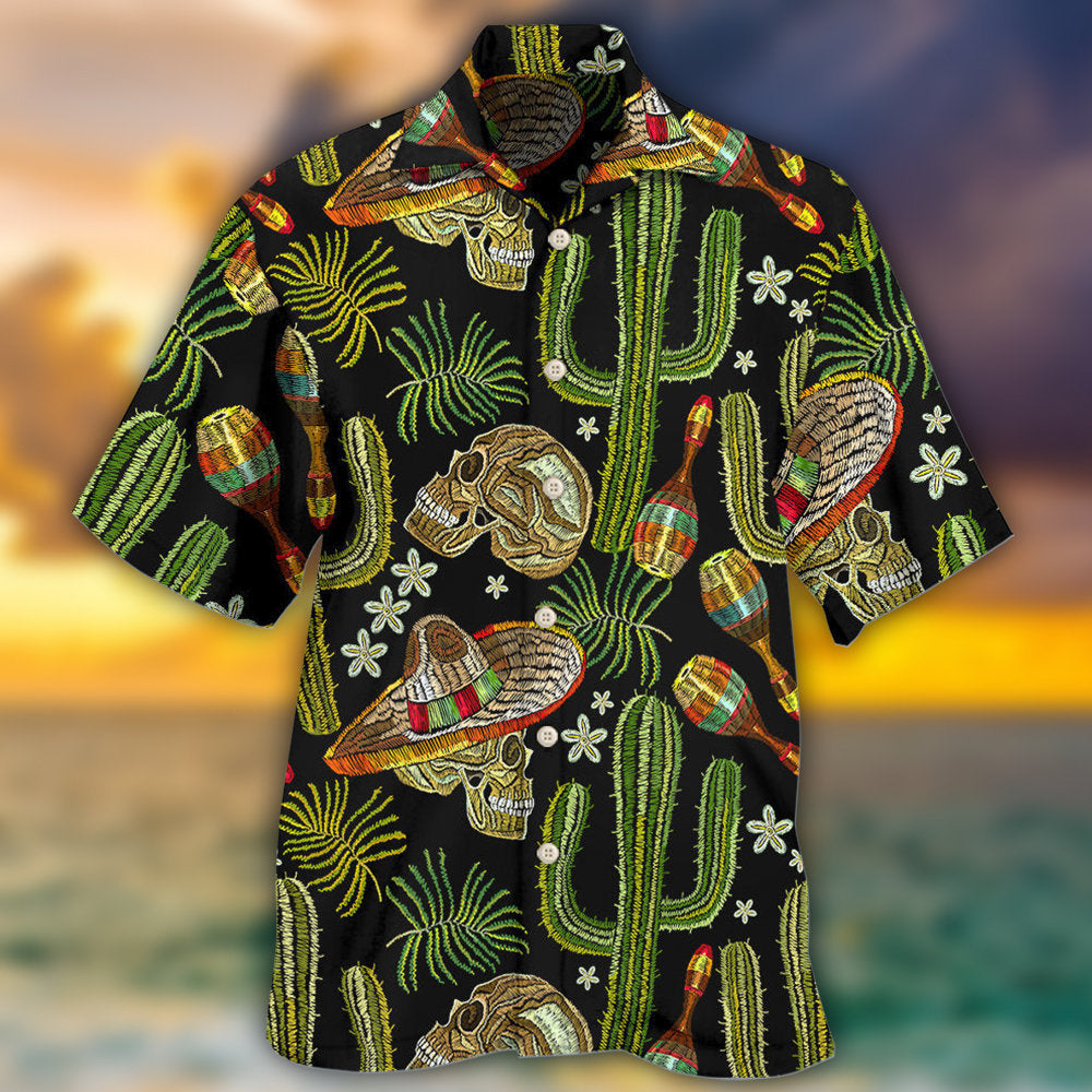 Skull Mexican Skull Black Style - Hawaiian Shirt - Reefox