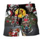 Beach Short / Adults / S Skull Santa Is Racing To You - Beach Short Reefox - Owls Matrix LTD