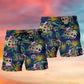 Skull Play With Tropical Leaf - Beach Short Reefox - Owls Matrix LTD