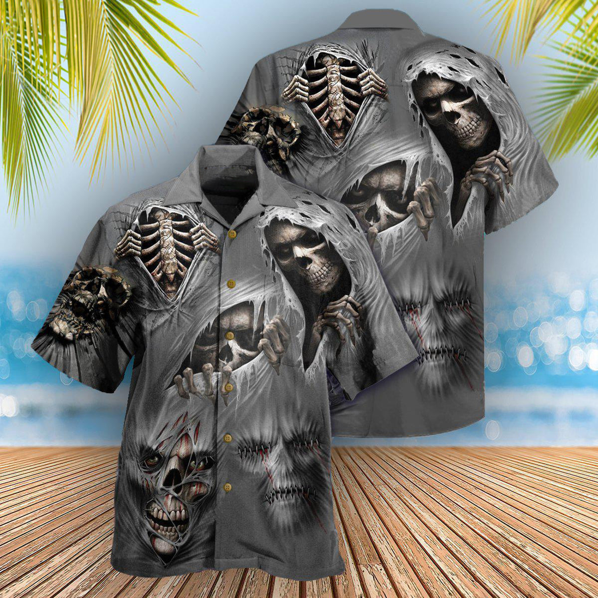 Skull What Scares You Excites Me - Hawaiian Shirt - Reefox