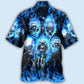 Skull Blue Skull Angry Style - Hawaiian Shirt - Reefox