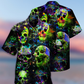 Skull Green Color Splash - Hawaiian Shirt - Reefox