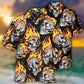 Skull On Fire - Hawaiian Shirt - Reefox