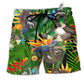 Beach Short / Adults / S Sloth Happiness All Day Tropical Summer - Beach Short Reefox - Owls Matrix LTD