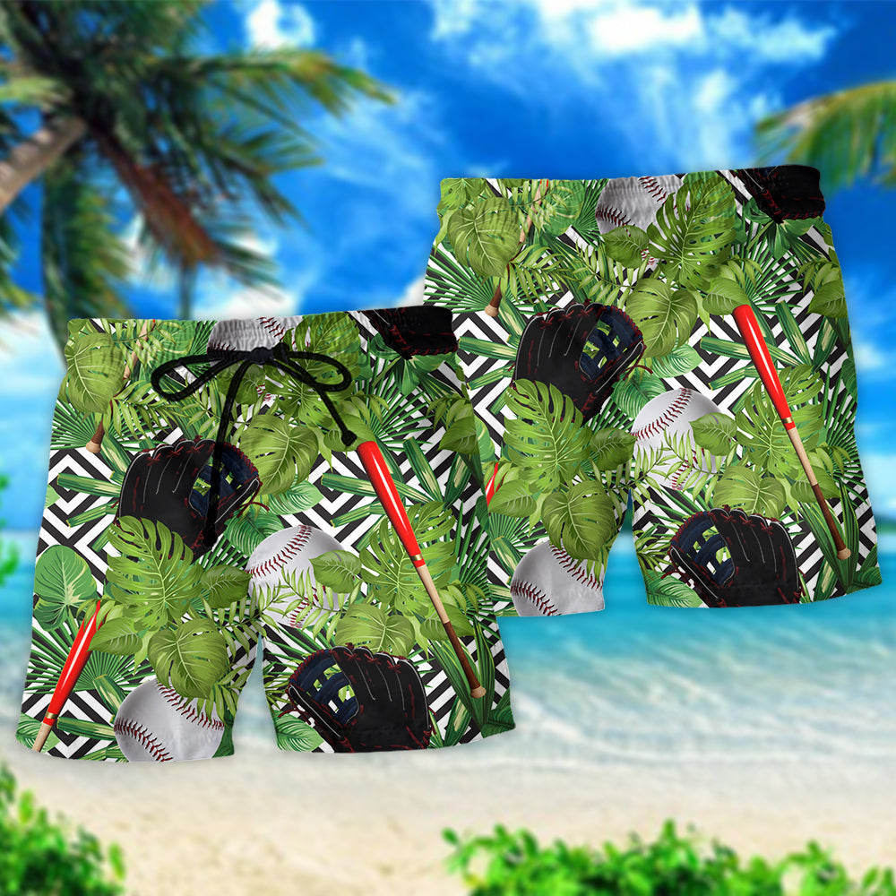 Softball Tropical Leaves Cool - Beach Short Reefox - Owls Matrix LTD