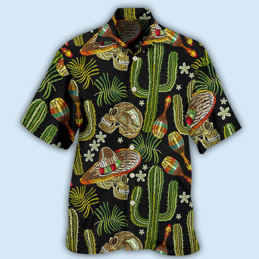 Skull Mexican Skull Black Style - Hawaiian Shirt - Reefox