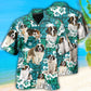 Saint Bernard Tropical Dog Green Lovely - Hawaiian Shirt - Reefox