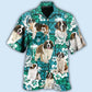 Saint Bernard Tropical Dog Green Lovely - Hawaiian Shirt - Reefox
