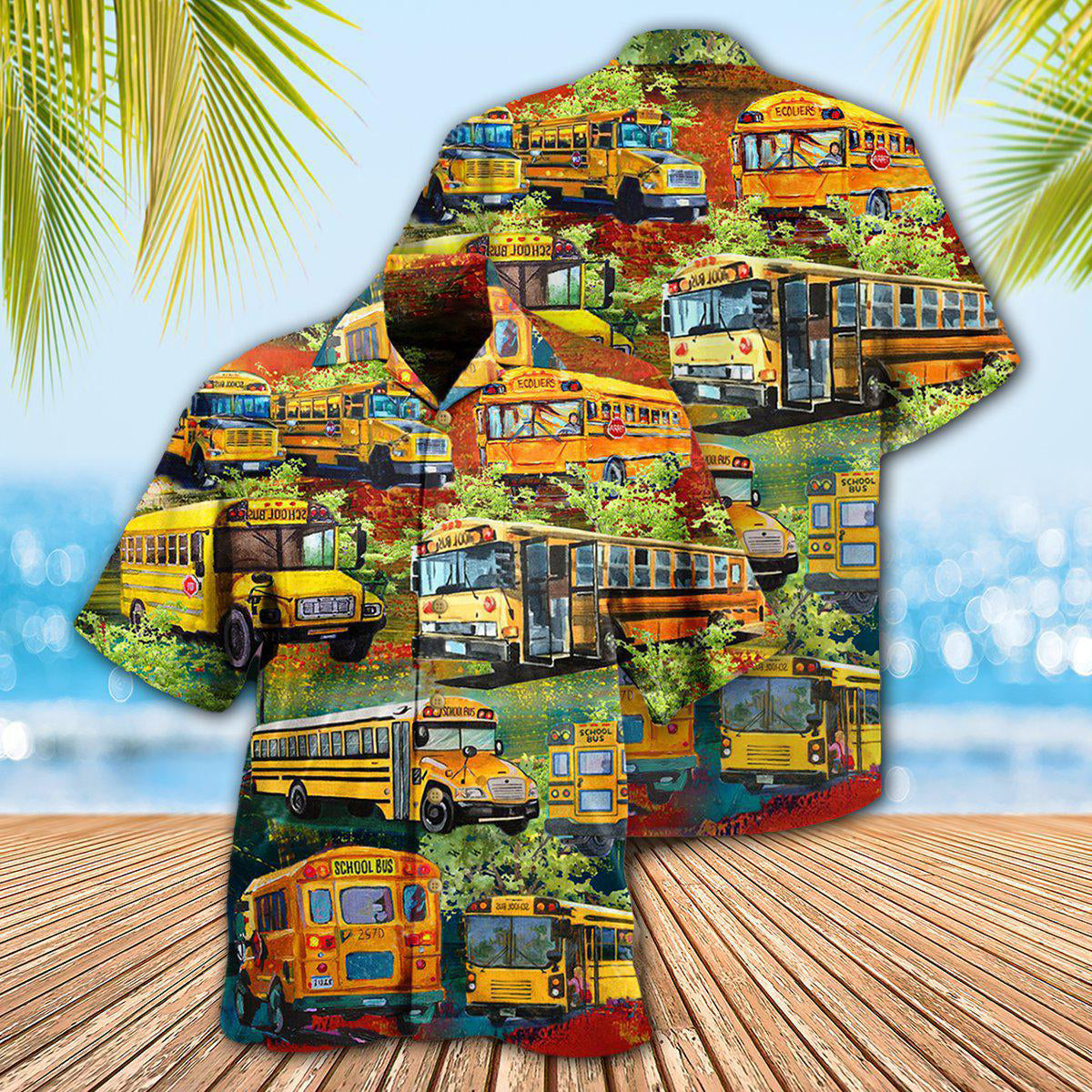 School Bus Stop Talking Just Say 10-4 School Bus Driver In Green - Hawaiian Shirt - Reefox