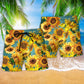 Sunflower Is Peace Life Yellow Color - Beach Short Reefox - Owls Matrix LTD