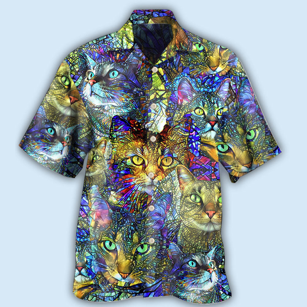 Cat Tabby Cat Lover Art - Hawaiian Shirt - Reefox