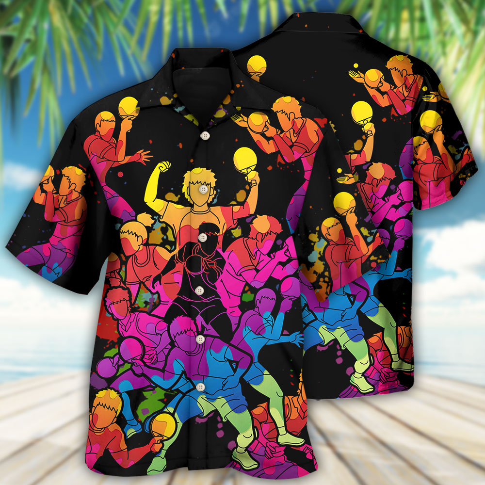 Table Tennis Color Art - Hawaiian Shirt - Reefox