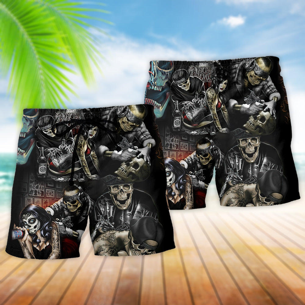 Tattoo Skull Cool - Beach Short Reefox - Owls Matrix LTD