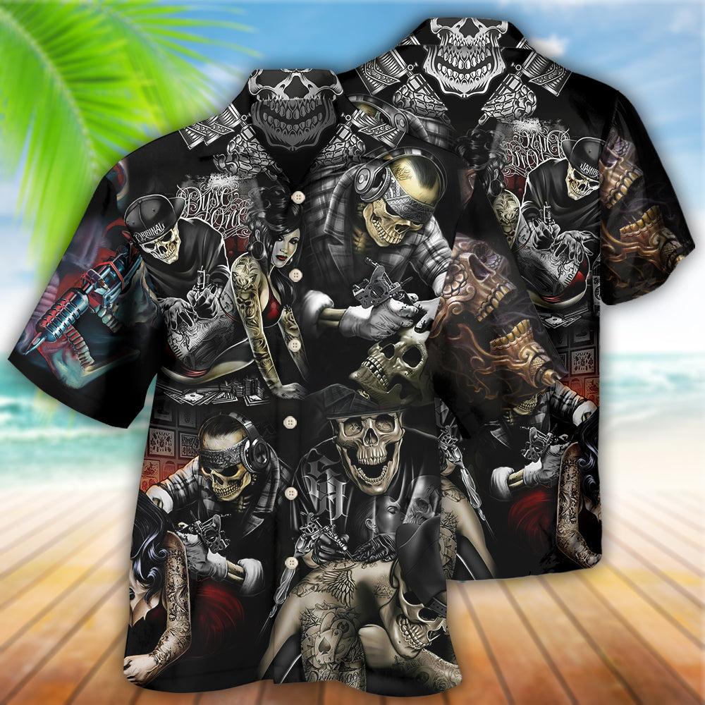 Tattoo Skull Cool - Hawaiian Shirt - Reefox