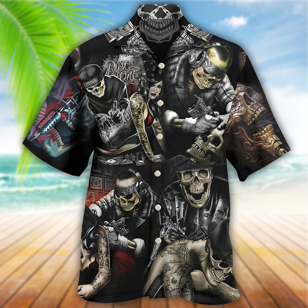 Tattoo Skull Cool - Hawaiian Shirt - Reefox