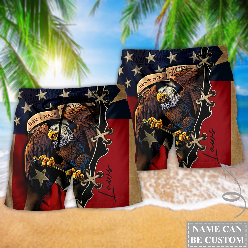 Texas Eagle Peace Life Style Personalized - Beach Short Reefox - Owls Matrix LTD