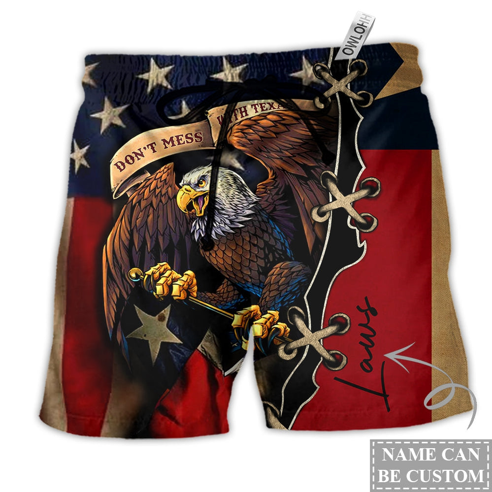 Beach Short / Adults / S Texas Eagle Peace Life Style Personalized - Beach Short Reefox - Owls Matrix LTD