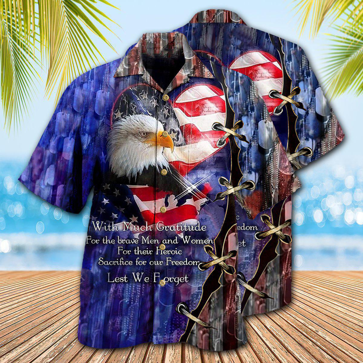 Veteran Thank You Veterans From The Heart With Eagle - Hawaiian Shirt - Reefox