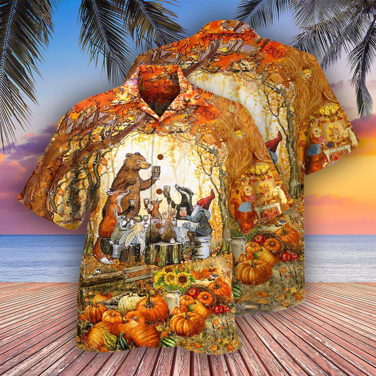 Thanksgiving Grateful Thankful And Blessed - Hawaiian Shirt - Reefox